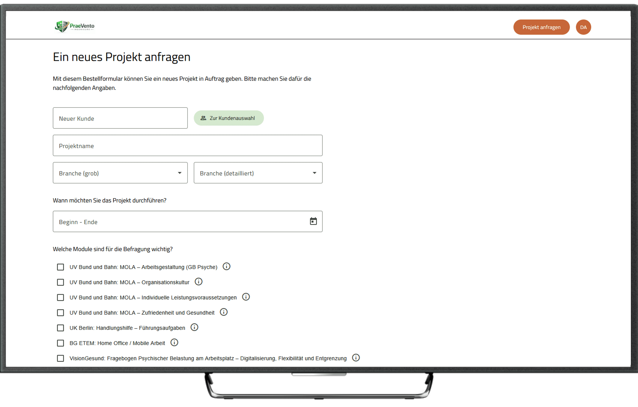 Zu sehen ist ein Auszug der Vermittler Funktion innerhalb des Tools VisionInsight.